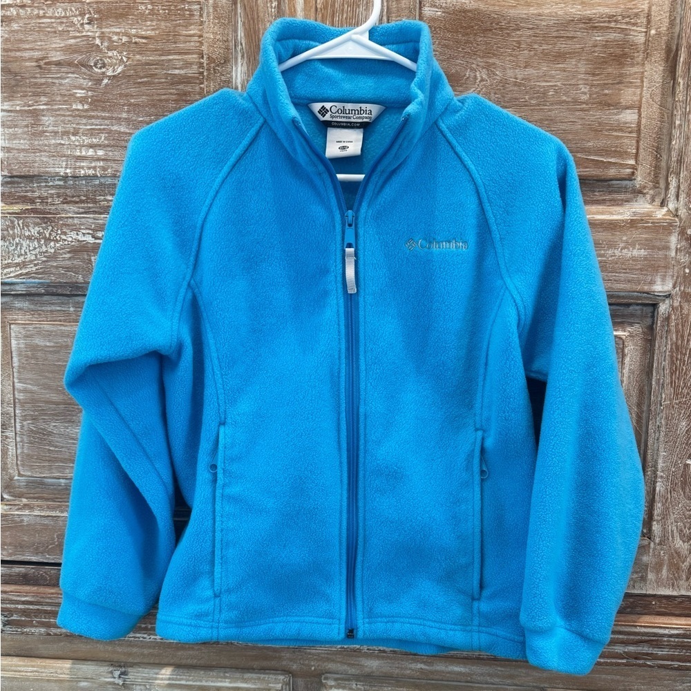 Columbia Youth Benton Springs Fleece Jacket 10/12 Medium Outerwear Turquoise